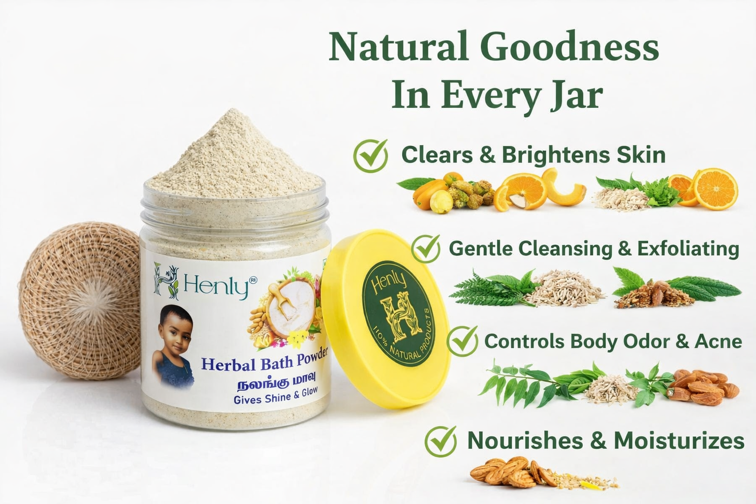 HENLY Herbal Bath Powder-200g - Image 2